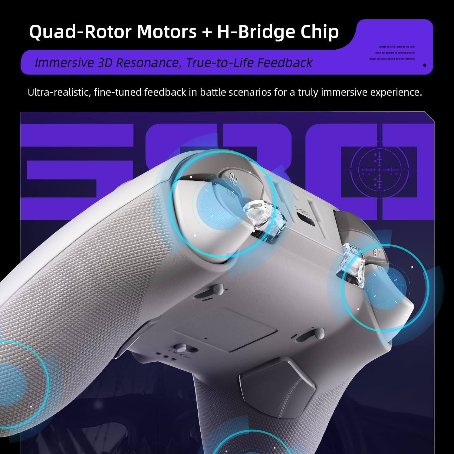Thunderobot G80 Controller Wireless per NS/PC/iOS/Android - Joystick Hall a 1000Hz, Sensore Gyro a 6 Assi, Joystick Intercambiabile, Trigger Hall+Micro, Vibrazione 2+2, Dock di Ricarica RGB, Bianco