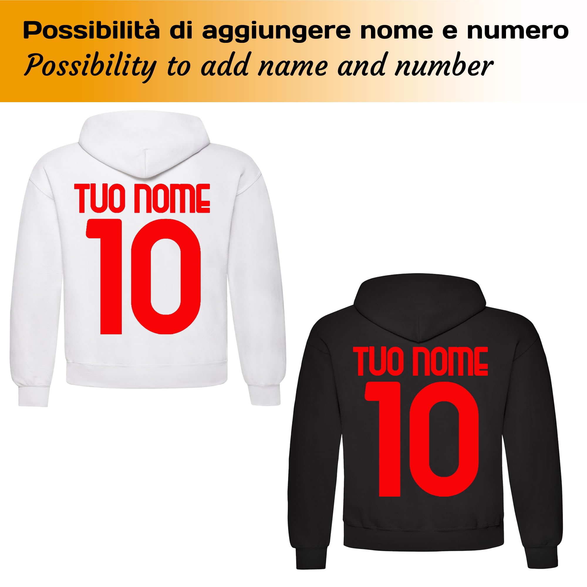 Felpa Sportiva Celebrativa Passione Infinita Milano con Cappuccio Regolabile Cotone Felpato Made in Italy