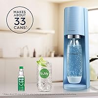Vista 5 de SodaStream Terra - máquina para hacer agua con gas (azul niebla), con CO2, botella DWS y sabores Bubly Drop Azul Misty
