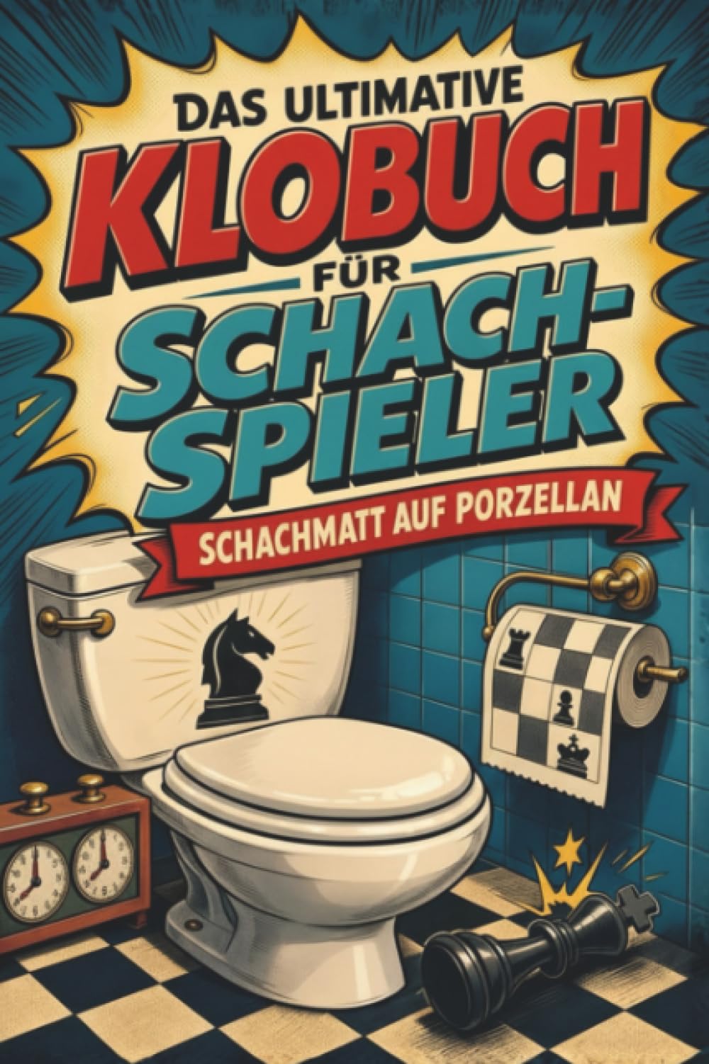 Das ultimative Klobuch für Schach-Spieler: Schachmatt auf Porzellan. Lustiges Geschenk für Schachspieler, Taktik und Schachmatt-Momente