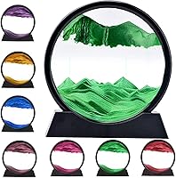 Vista 10 de rysnwsu Arte de arena dinámica 3D con movimiento líquido, imagen artística de arena en movimiento, imagen redonda de vidrio 3D de mar profundo