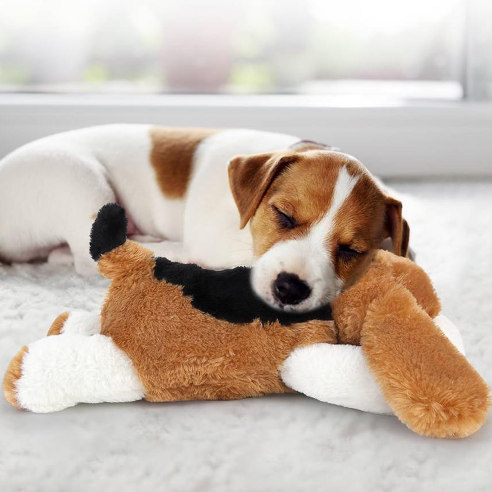 Giocattolo per Cucciolo a Battito Cardiaco Morbido Calmante Masticazione | Peluche Per Cani Noia Separazione Addestramento Gabbia Compagnia Casa Interno Esterno