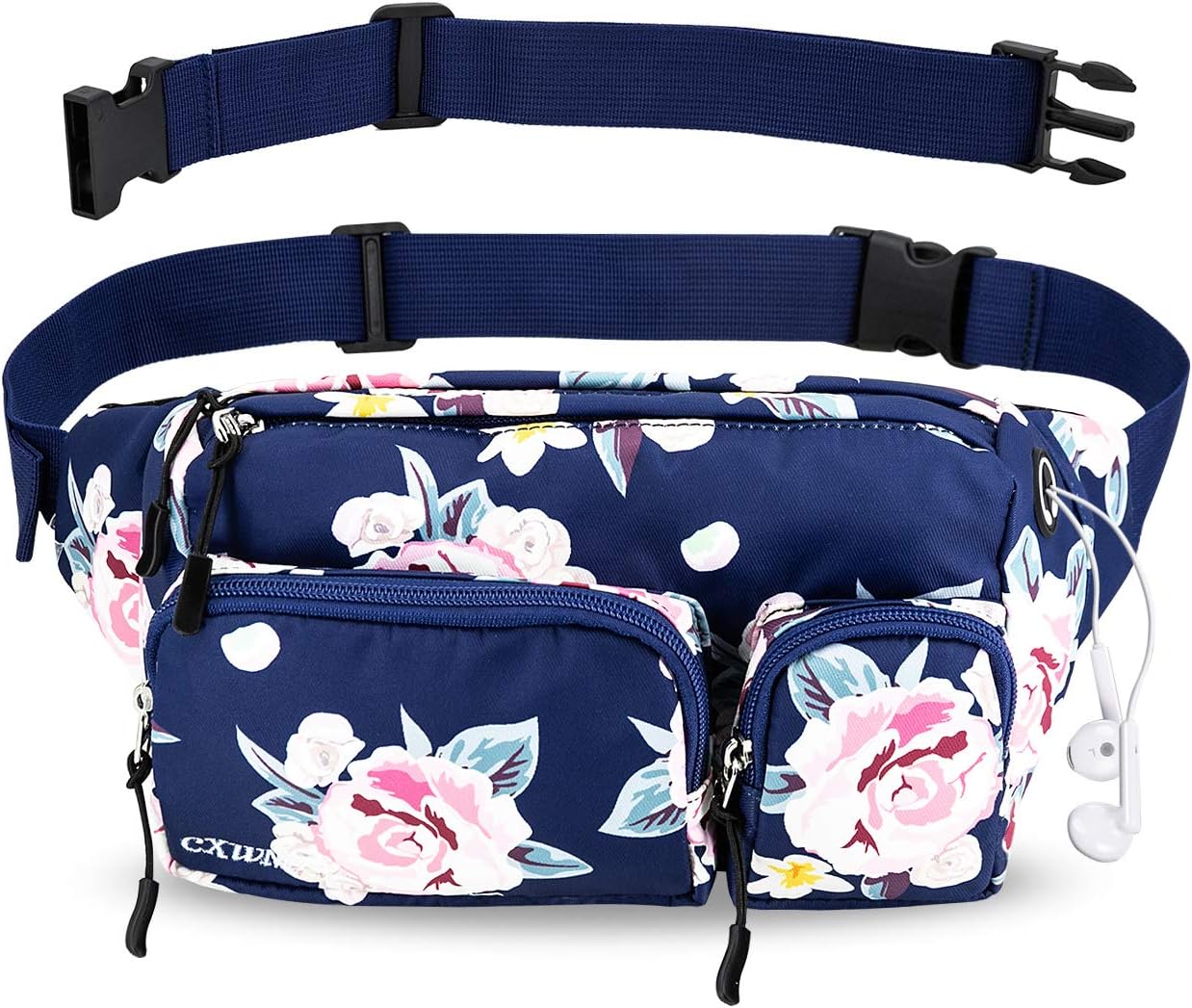 Fanny Packs For Women & Men, Waist Bag Hip Bum Bag Strap Extension Large Capacity Easy Carry Any Phone Passport Wallet for Outdoors Workout Traveling Casual Running Hiking Cycling Dog Walking
