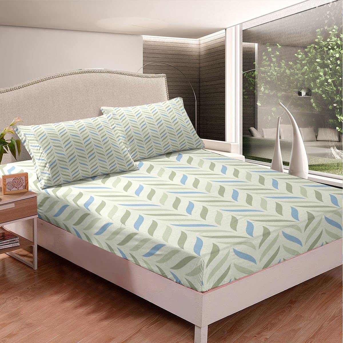 Manfei Set di lenzuola per letto king size, motivo floreale e