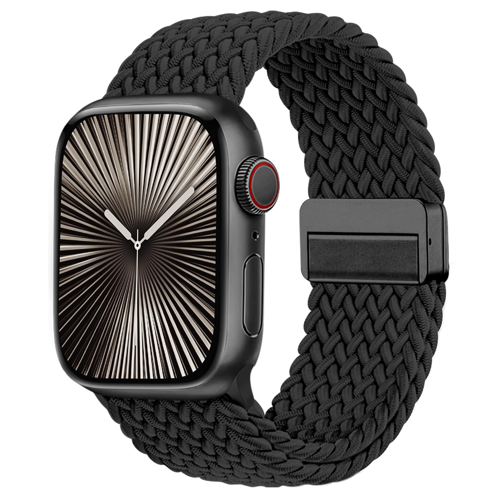 Zedoli Magnetic Braided Solo Loop Compatible with Apple Watch Band 38mm 40mm 41mm 42mm 44mm 45mm 46mm 49mm,Stretchy Nylon Sport Strap for iWatch