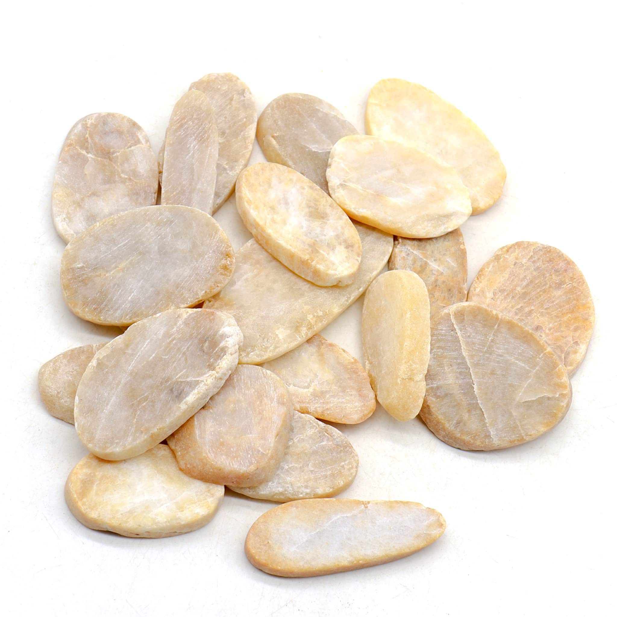 Sliced Yellow River Rocks for Painting, 2” - 3” inch Smooth Flat Rocks for Painting, Mosaic Tiles, Crafts, Mandalas, Outdoor Gardens, 100% Natural Stones for Kindness Stones, Rock Painting Supplies
