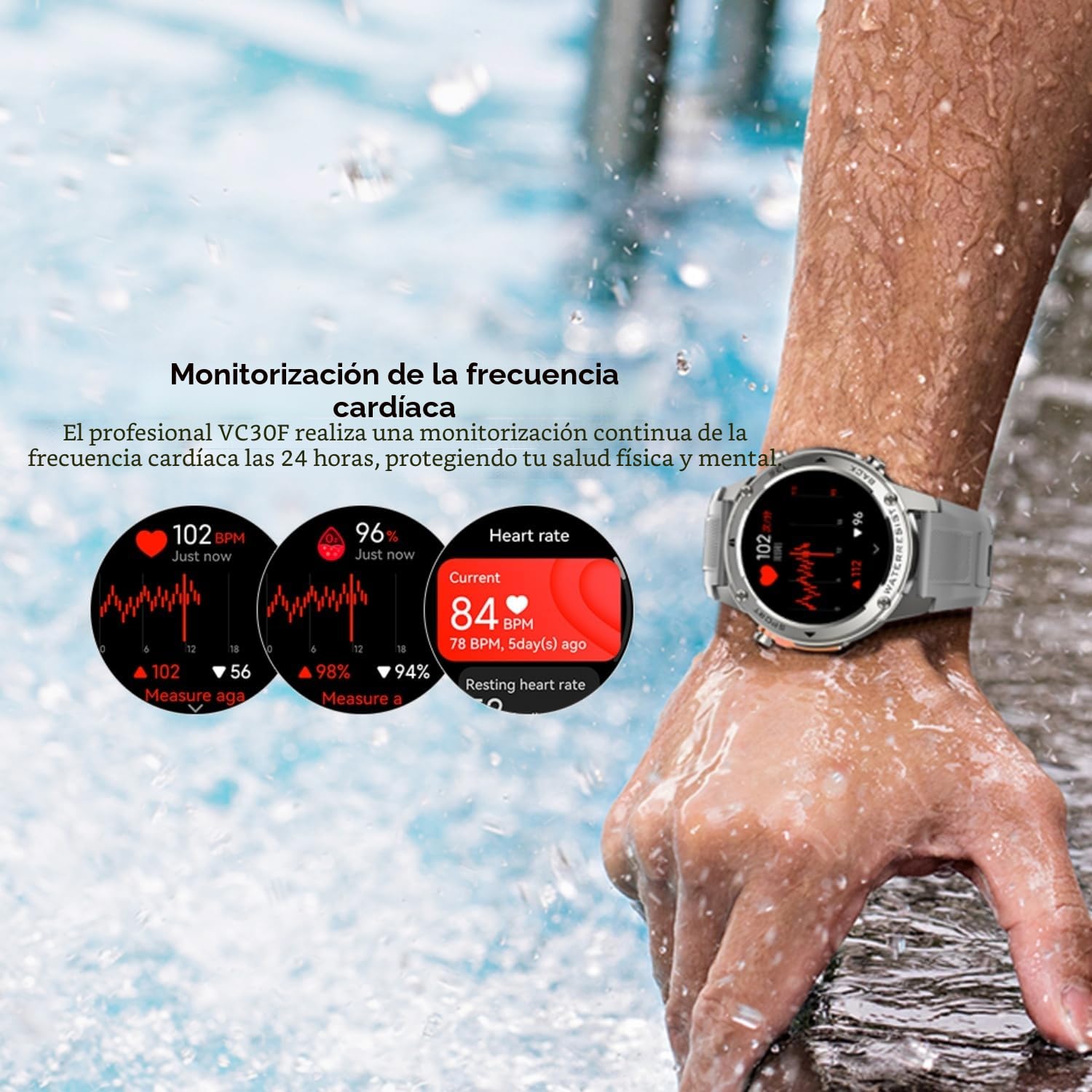 AIEK Reloj Inteligente Hombre Smartwatch con GPS: 1.43" AMOLED,Brújula,Llamadas Bluetooth,5ATM Impermeable,170+Modos Deportivos,500mAh Frecuencia Cardíaca,Digital Watch para Android iOS (Negro)