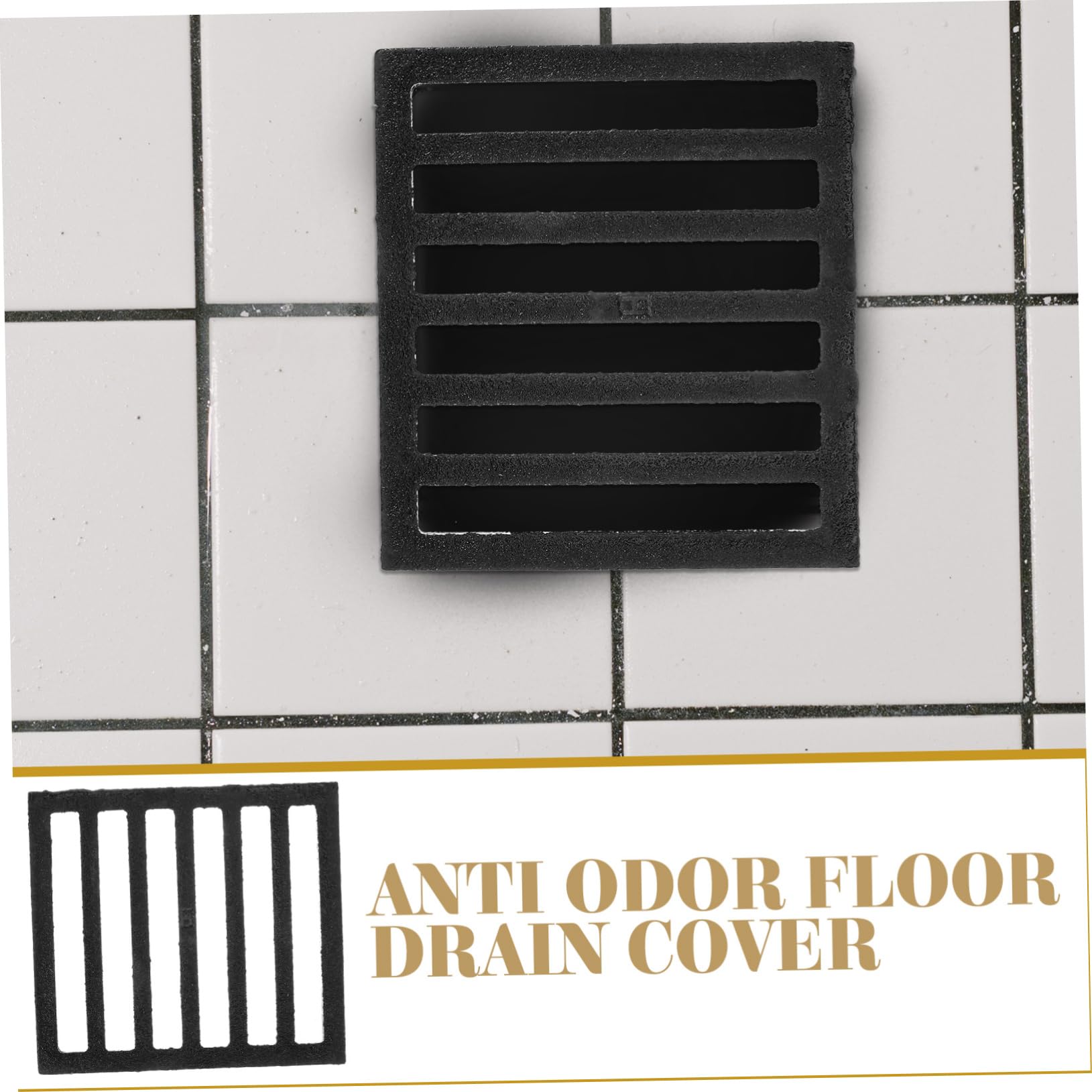 Couvercle de Drain Carré Fonte Filtrante pour Évier de Cuisine et Salle de Bain Odeur et Pratique Dimensions
