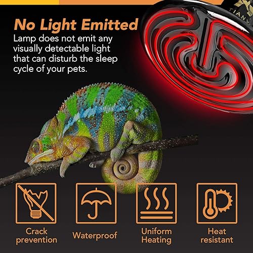 Vista 36 de Simple Deluxe Bombilla de calor para reptiles de 150 W y controlador de termostato digital de 40 a 108 grados Fahrenheit incluido, para mascotas
