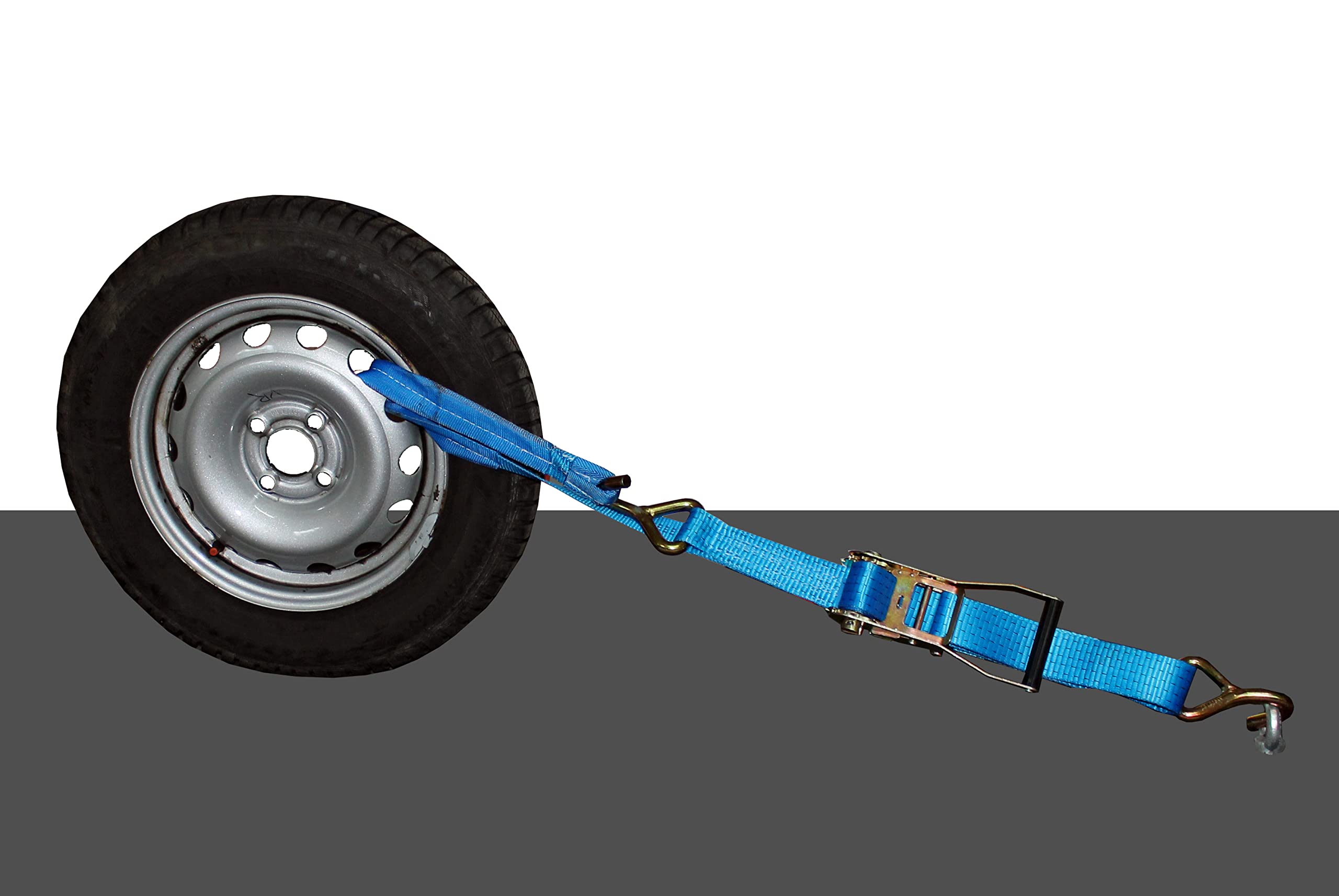 SHZ 4X Spanngurte Autotransport 50mm Einhängeschlaufe seitliche Radverzurrung Radsicherungsgurt 5t Zurrgurt LC 2500/5000 daN Autotransport Reifengurt (4x6) - Made in Germany