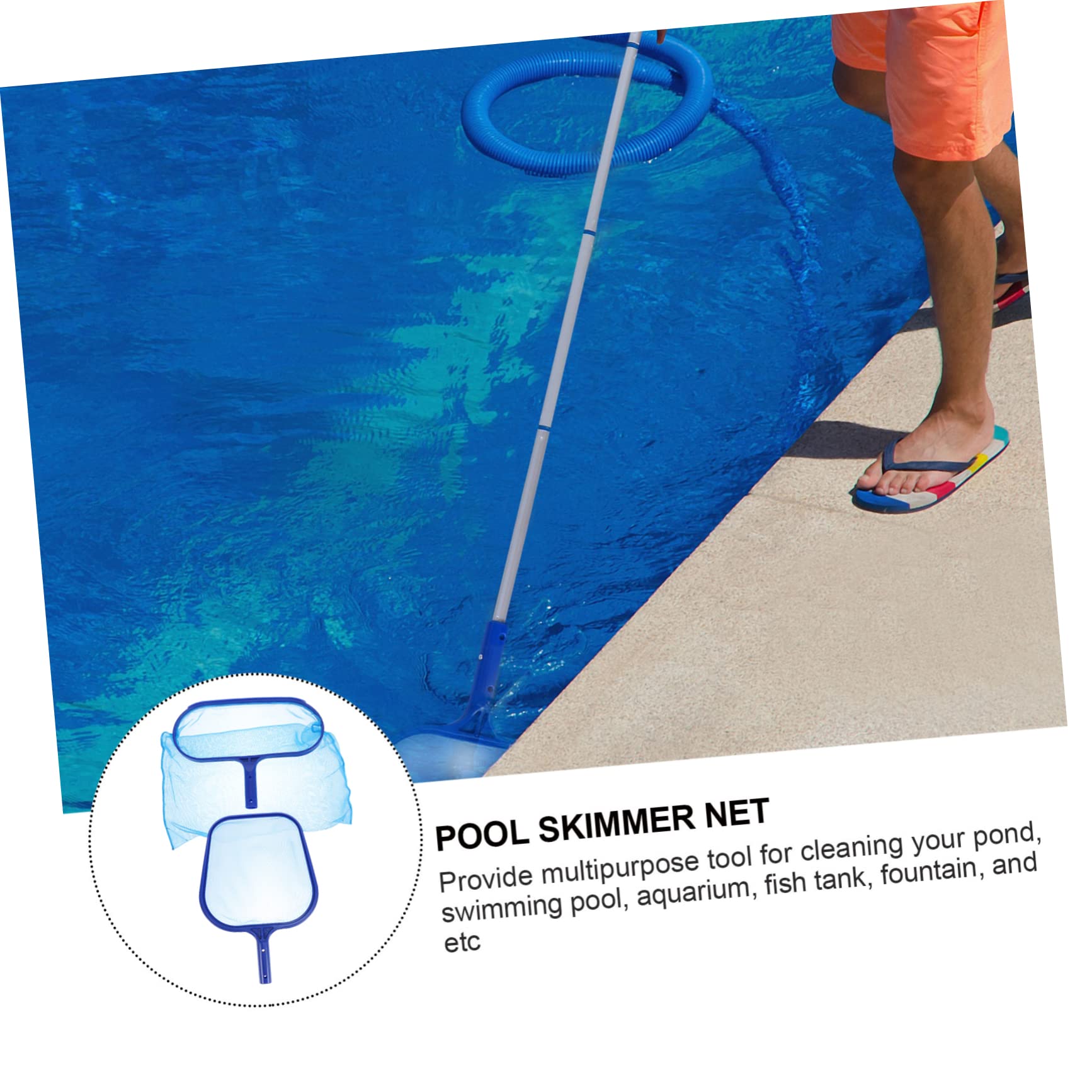 Sosoport Épuisette Télescopique pour Piscine Râteau Filet Fin pour Nettoyage Récupération des Débris Légers Bassins et Aquariums