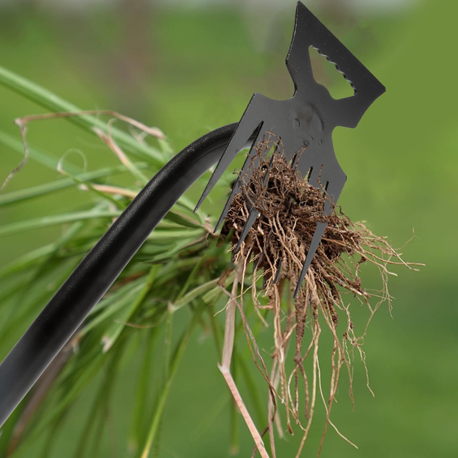 Attrezzi da giardinaggio a mano, diserbo artefatto per sradicamento, strumento per diserbo in acciaio al manganese, strumento manuale multifunzionale per giardinaggio per cortile e giardino (6 denti)
