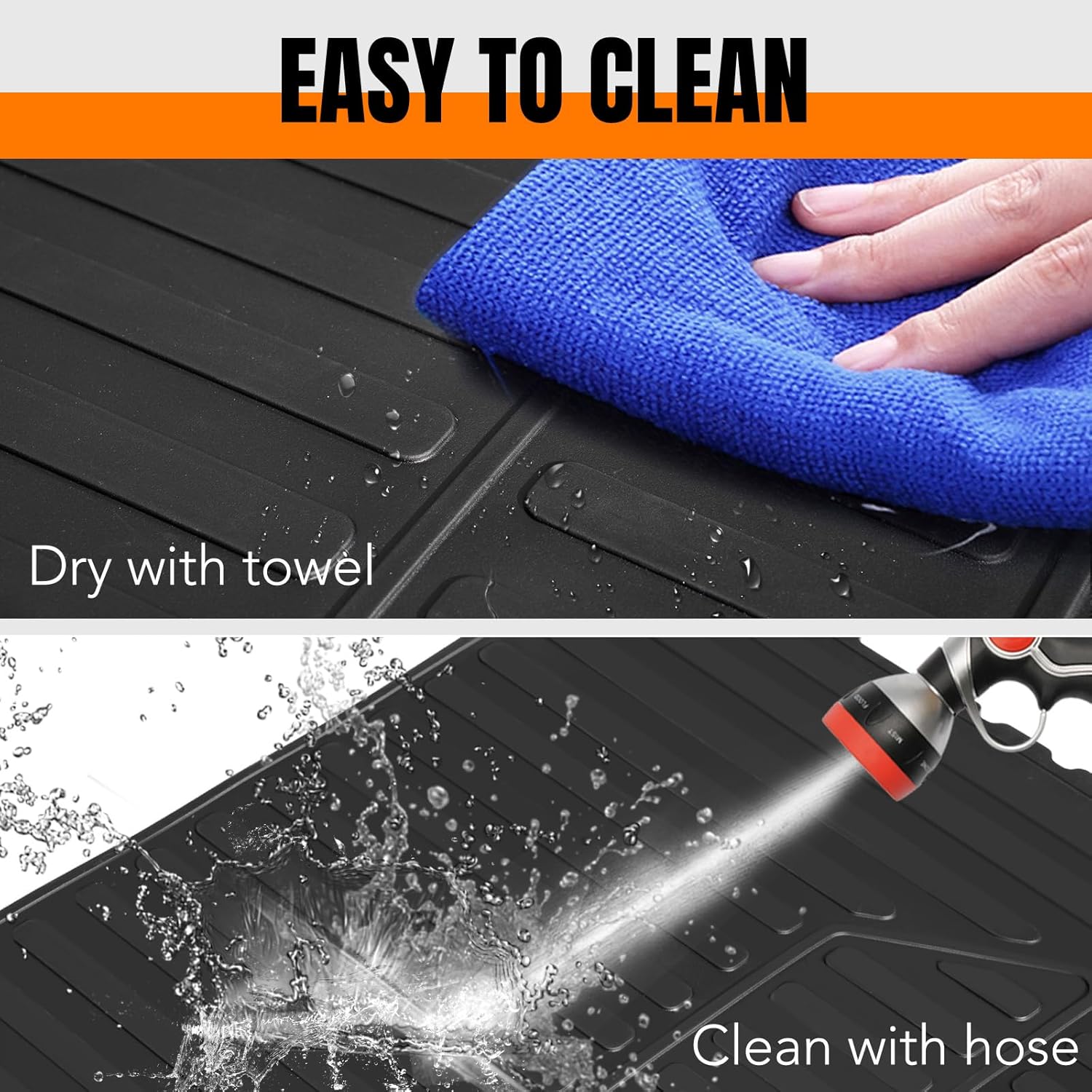 HAKA TOUGH Cargo Bed Mat for Kawasaki Mule Pro MX Accessories 2019-2024, All Weather Protection TPE Rear Cargo Bed Liner for Kawasaki Mule PRO-MX EPS 19-24, Rubber Bed Mat Liner, Replace #99994-1188