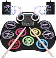 Batteria Elettronica Coolmusic - 9 Pad Sensibili, Con Bacchette E Pedali, Portatile Per Bambini E Adulti