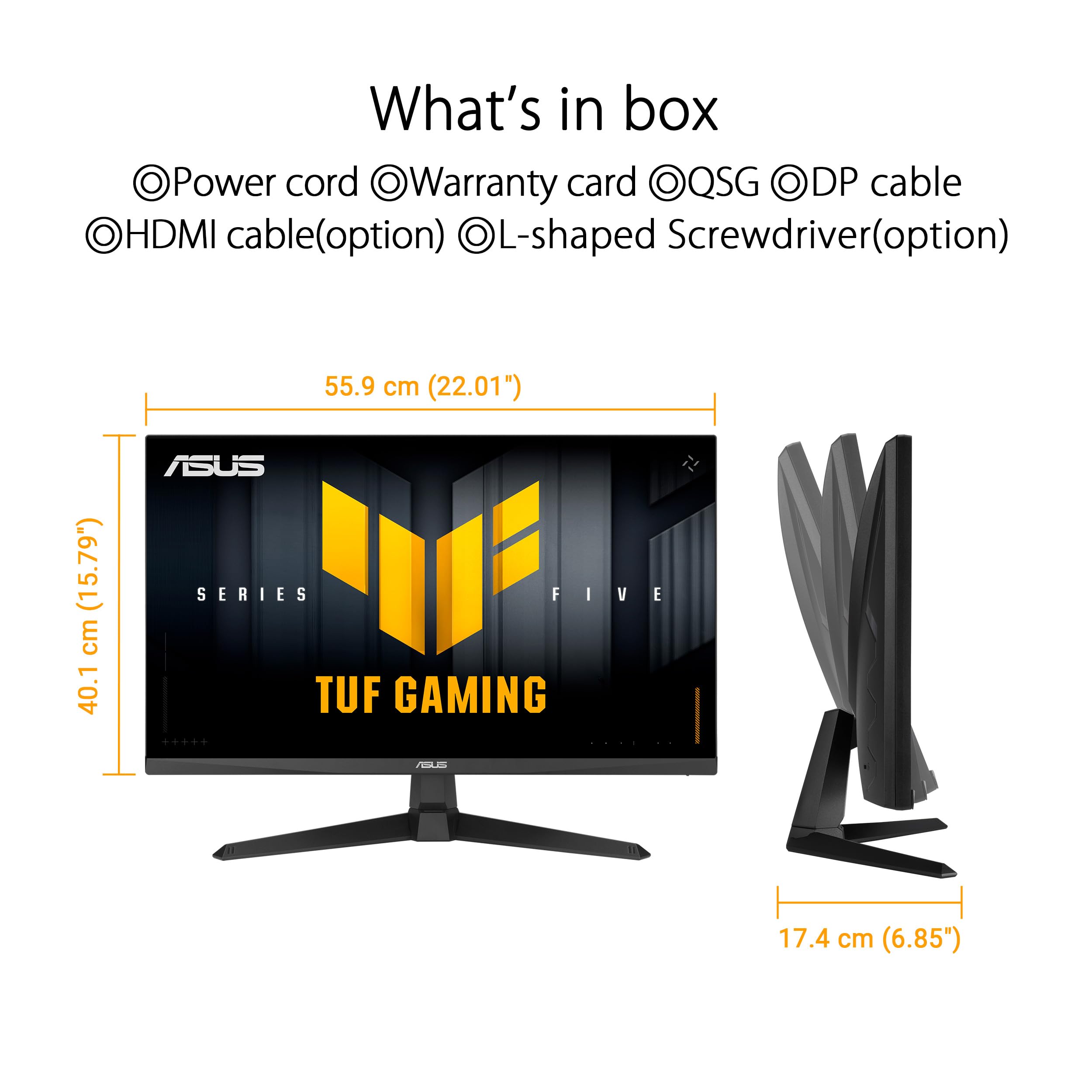 ASUS TUF Gaming VG259Q5A 24.2 cm Full HD 1920 x 1080 200 Hz, szybki IPS, ELMB, 0,3 ms GTG (min.), głośnik stereo, monitor gamingowy DisplayWidget Center