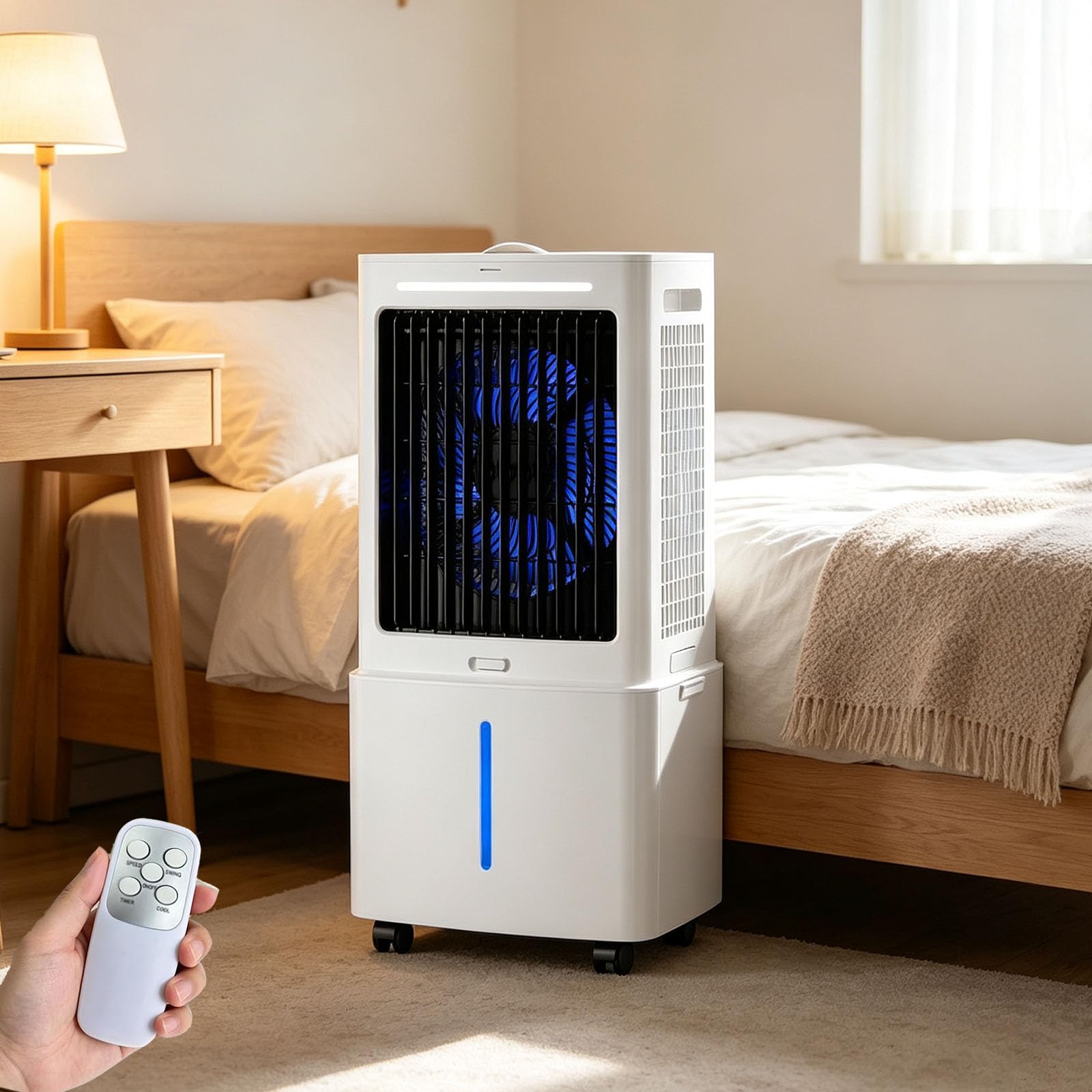 Jgjsqyy A Portable Evaporative Ir Cooler With Remote Control 3-In-1 Ir Conditioning Unit, 12L Water Tank With 2 Ice Packs, 3 Speeds, 12H Timer, Quiet Windowless C Unit For Home Office