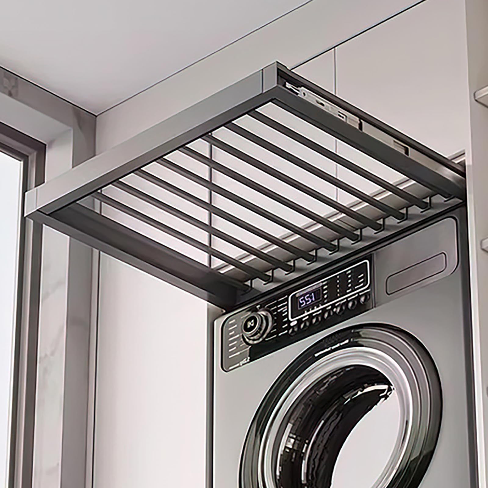 Étendoir à linge extensible pour supprimer le désordre au-dessus du lave-linge