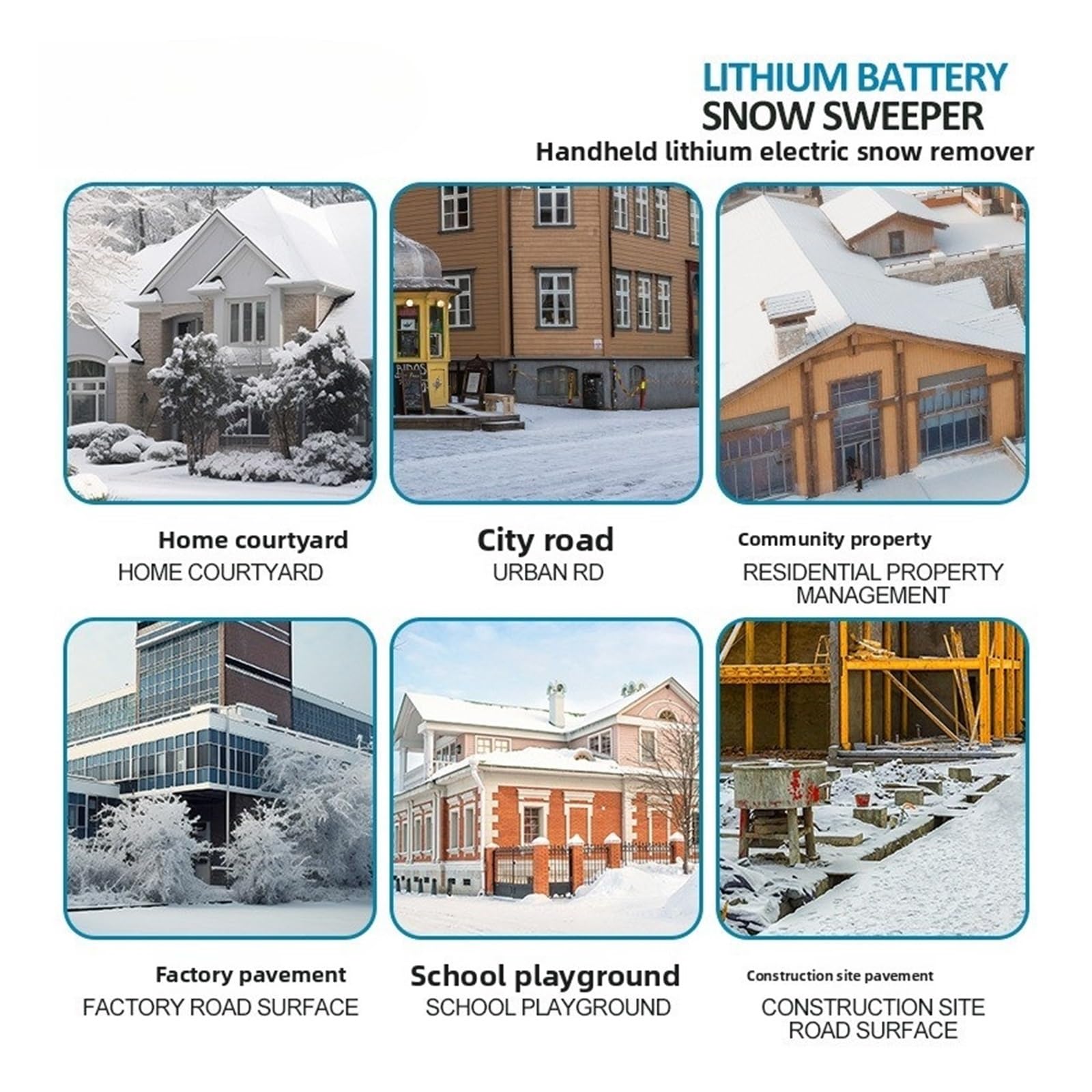Elektryczna Ręczna Odśnieżarka Do Małych Dróg, Dziedzińców, Gospodarstw Domowych, Malowniczych Miejsc, Odśnieżarek Szklarni(Brushed 10-1e)