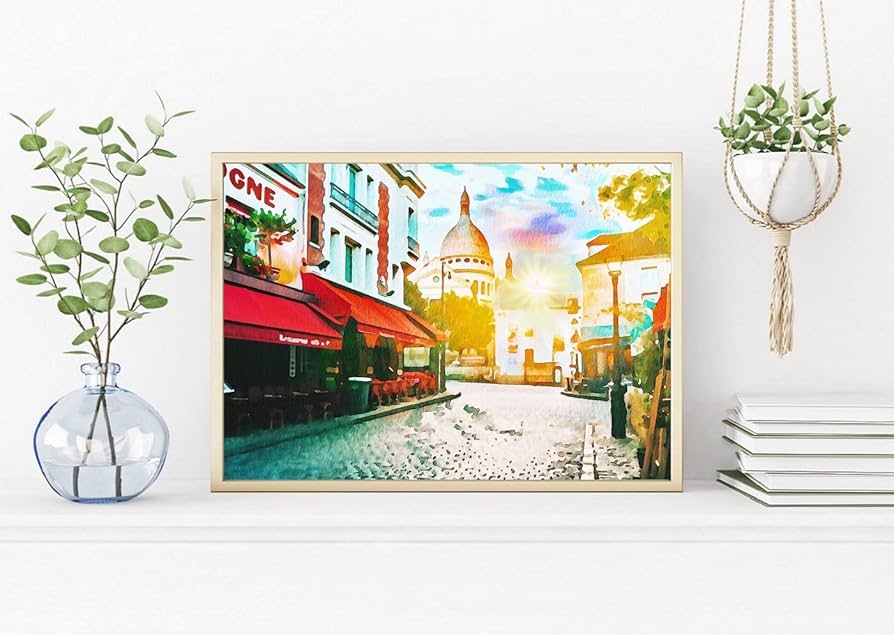 Amazon.co.jp: インテリアポスター フランス パリの風景 デジタル