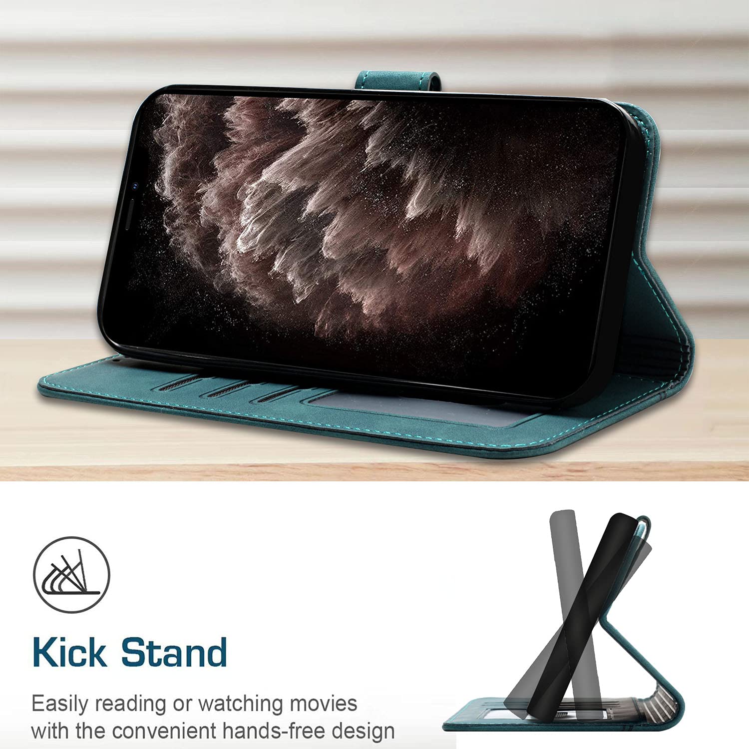 Funda Teléfono Tapa Cuero Artificial Soporte Ranura Tarjeta - Temu Mexico