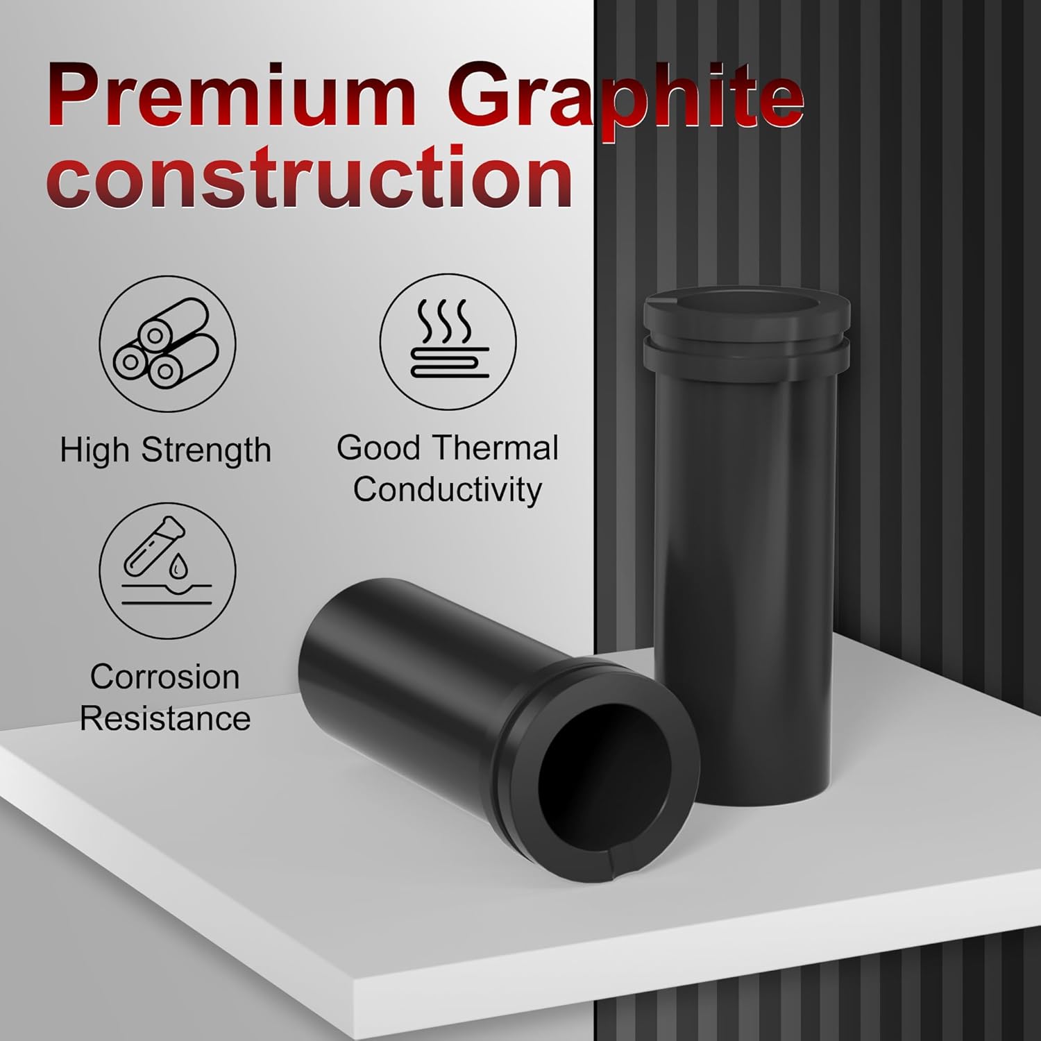 MMasters Graphite Crucible, #2 Melting Casting Tool for Gold, Silver, Copper, Aluminum, High Purity Graphite Melting Crucible Fit for Melting Furnace, Jewelry Tools