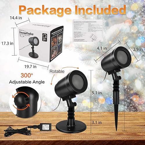 Miniatura 8 de Proyector de luces de Navidad para exteriores, decoraciones de Navidad al aire libre, luces de proyector de vacaciones de nieve, luz LED impermeable