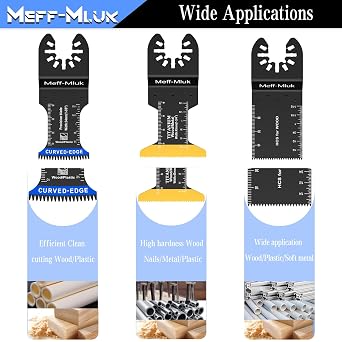 55PCS Titanium Multi Tool Blades, Universal Oscillating Multitool Blades for Wood Plastics Metal Cutting, Quick Release Oscillating Tool Accessories Compatible with DeWalt Makita Dremel and More