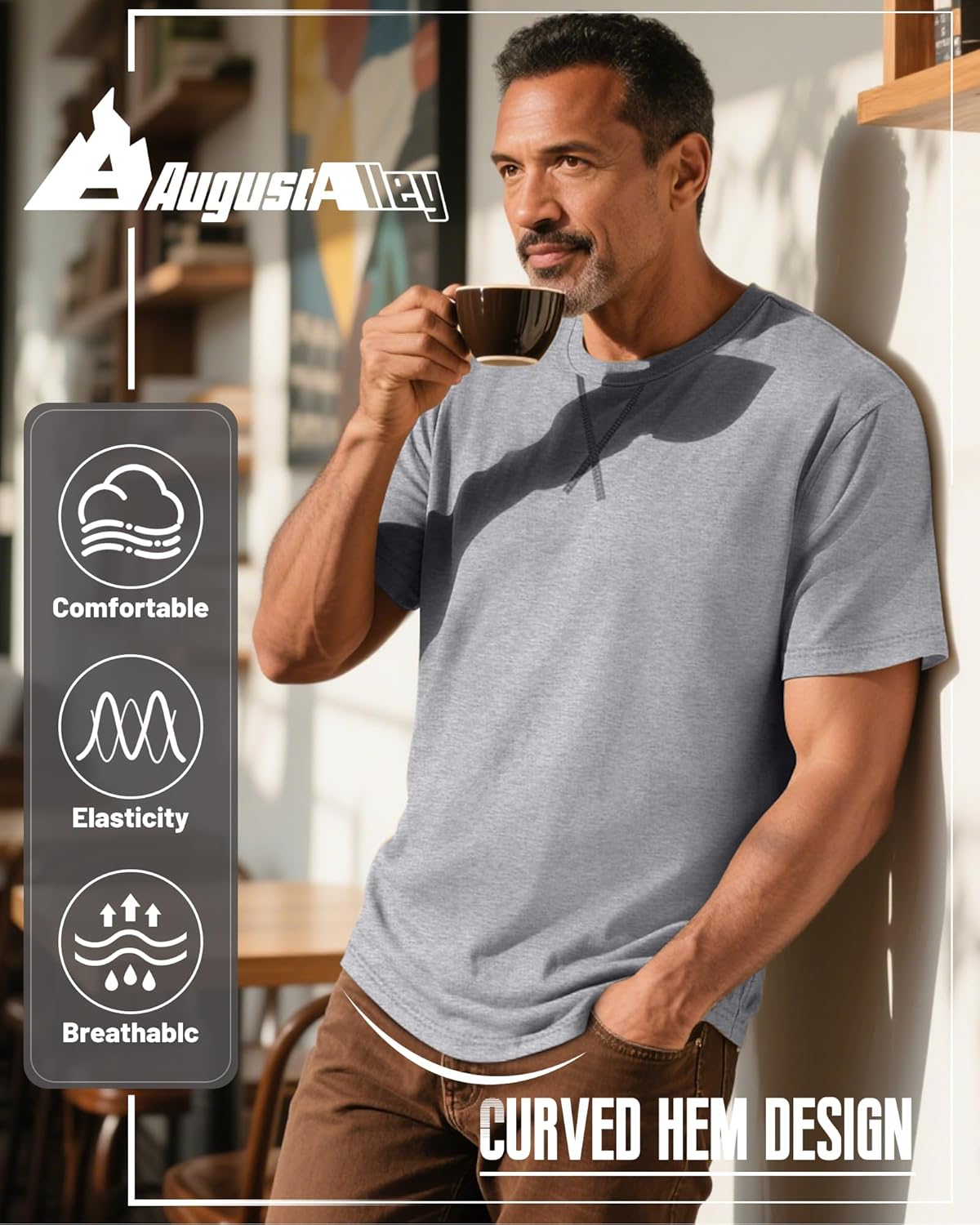 4 Pack Men's Big and Tall T-Shirt L-5xl Oversized Short Sleeve Crew Neck Curved Hem Tee Summer Hipster Top - Image 4