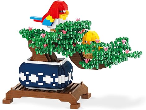 Larcele Micro Building Blocks Set, DIY Mini 3D Building Toy Bricks,1496 Pieces KLJM-08 Potted Plant
