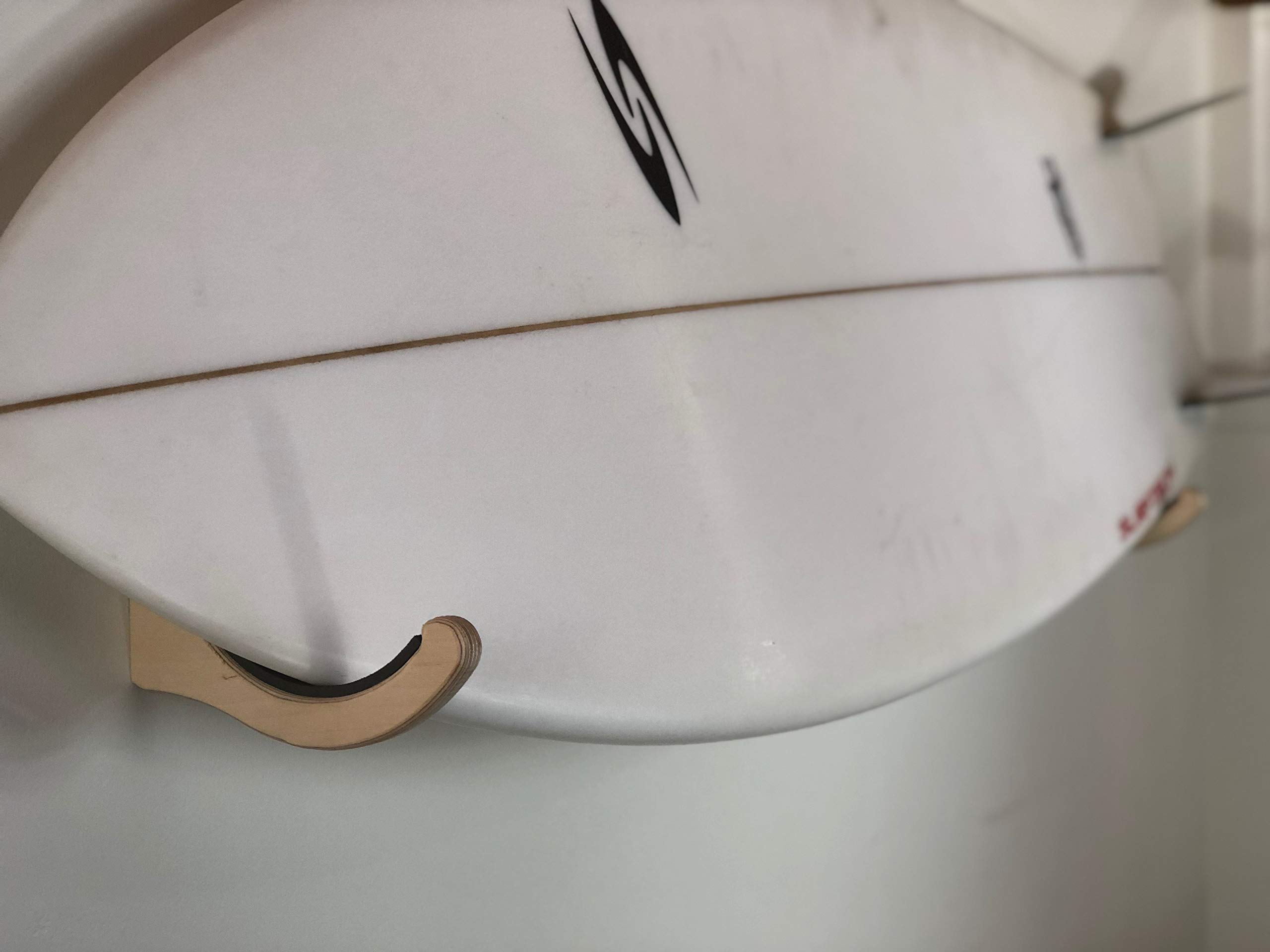 Steve's Rack Shack Surfboard Wall Mount Hooks - Made In USA, Birch Display Rack
