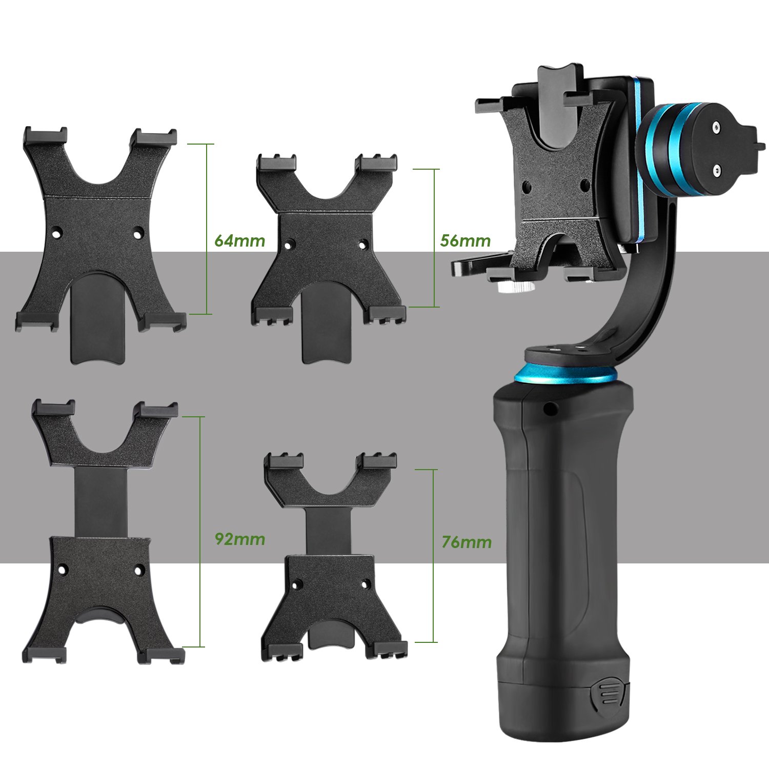 Neewer NWHG-01 Gimbal with various smartphone and GoPro clamps