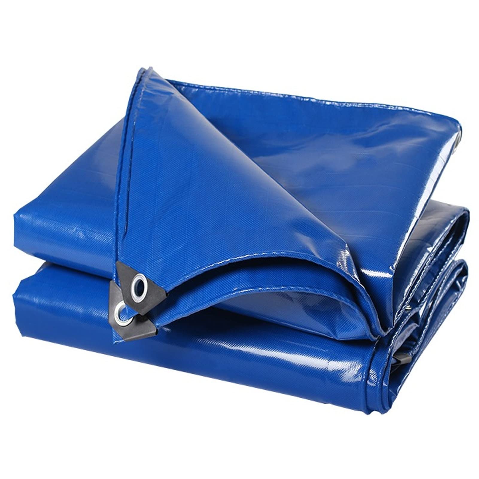 Gaommini Blue Waterproof Tarpaulin 2m x 2m, 3m x 3m, 4m x 4m Tarp Sheet Truck PVC Heavy Duty Caravan Cover Sheet for Outdoor Furniture Camping Tarpaulin Tarp Tent (Size