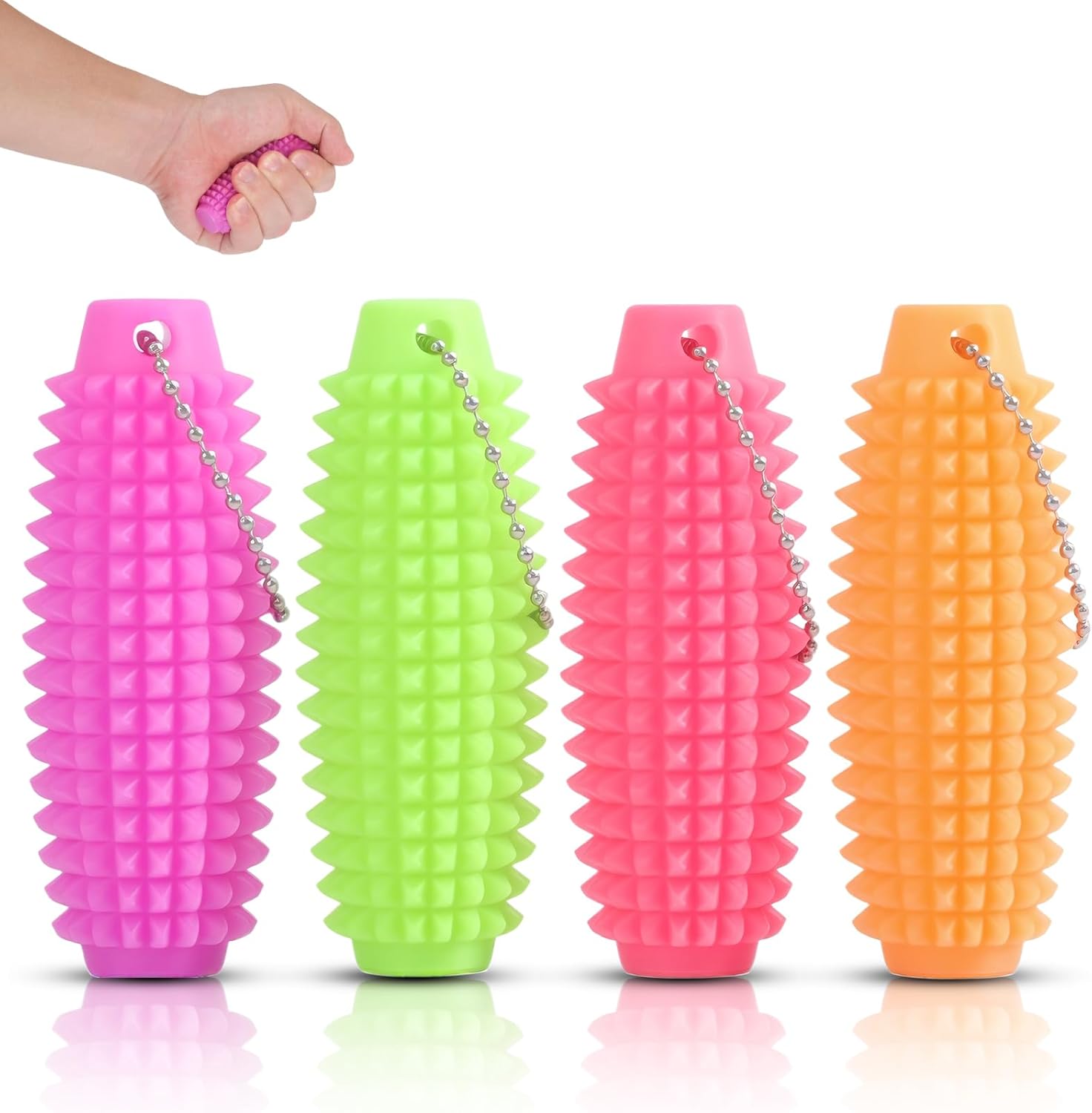 Upgrade Spiky Little Ouchies Pain Fidgets Adult Toys Portable Anxiety Relief Stim Keychain - 3D Printed Harder Plastic