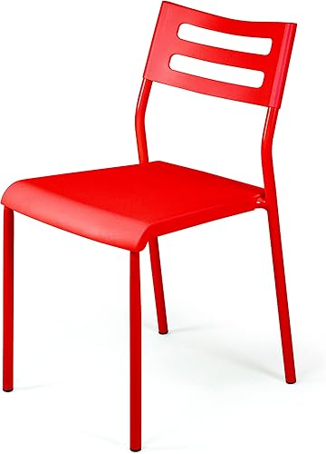 Humble Crew, Silla de escritorio industrial ligera blanca, roja