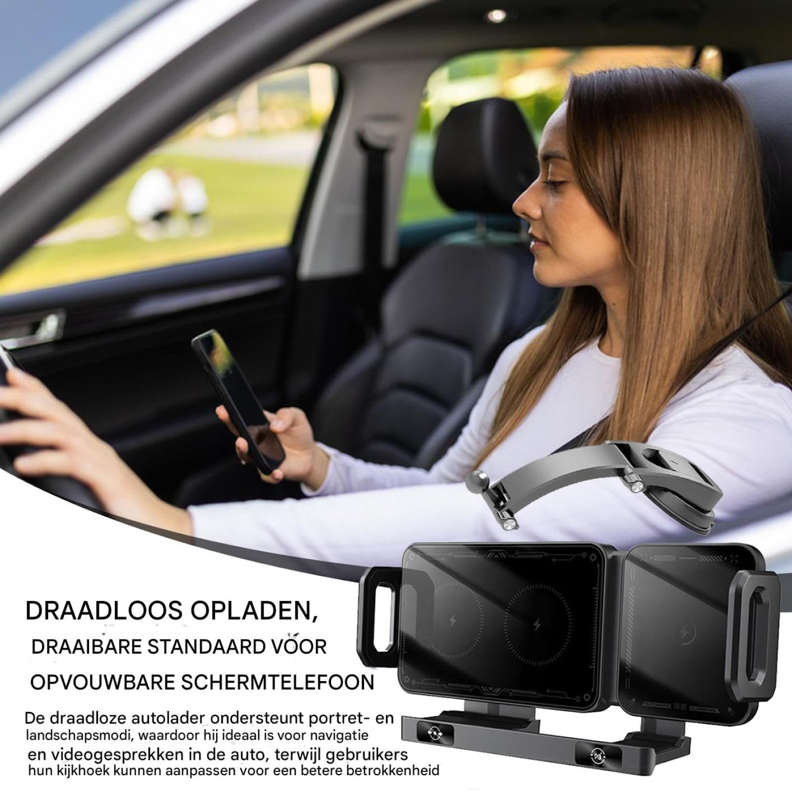 Caricabatterie Wireless Per Auto Per Smartphone 15W Ricarica Rapida