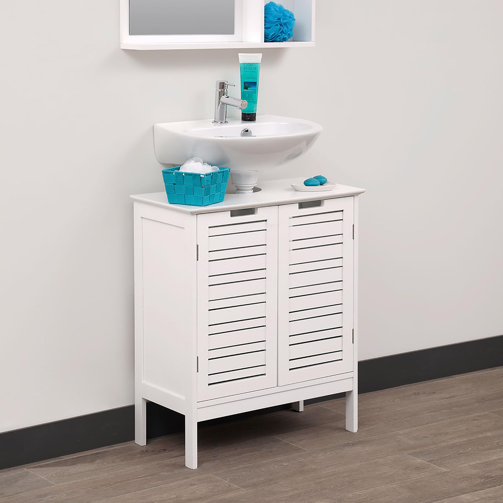 Tendance – Miami à Laver Table Structure + MDF, Portes, Bois, Blanc, 60 x 30 x 60 cm