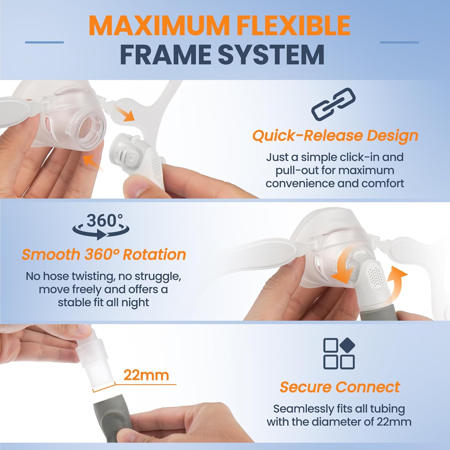 Replacement N20 Frame System for ResMed AirFit N20, Replacement Nasal Mask Headgear Set - Includes N20 CPAP Mask Large, Headgear, CPAP Frame System - Leak Free Seal & Ultra Comfort Accessories (L) - Image 5