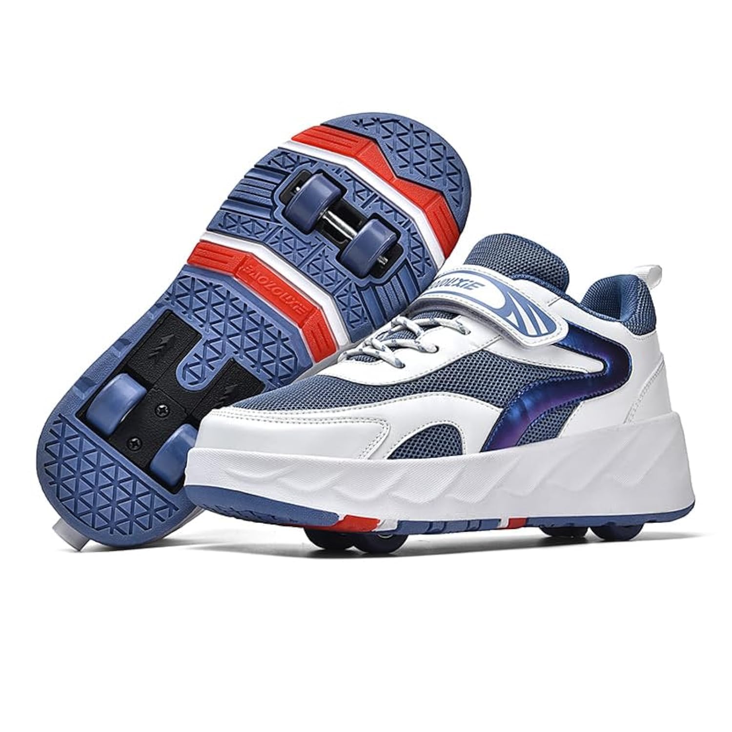 Kids Roller Skates Shoes 4 Wheels Roller Shoes Boys Girls Wheel Shoes Roller Sneakers Shoes for Beginner More Balanced