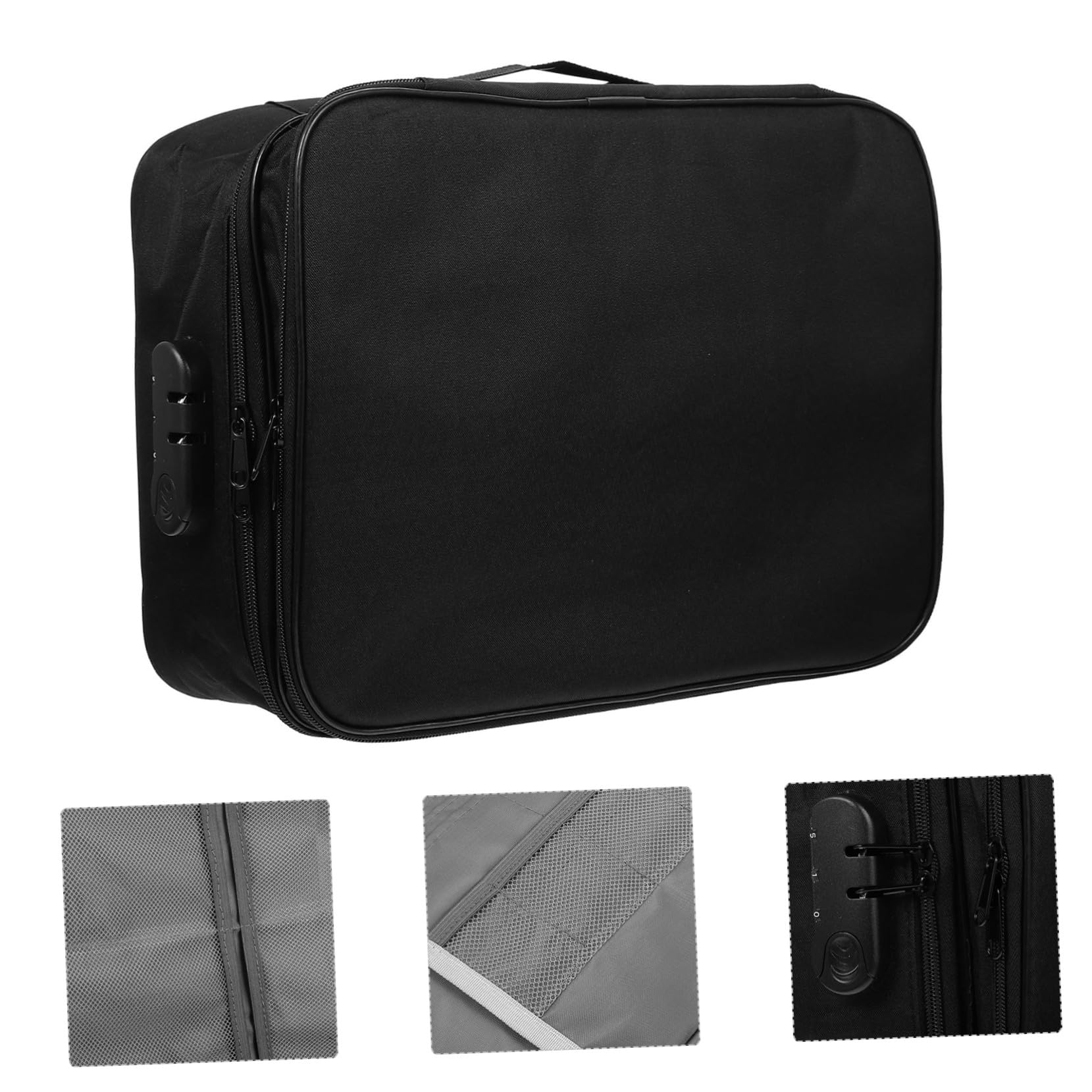 Healvian Scatola Portadocumenti Strati con Serratura Password Organizer per Documenti Realizzata in Oxford Resistente Leggera e Portatile per Viaggi e Uso Quotidiano