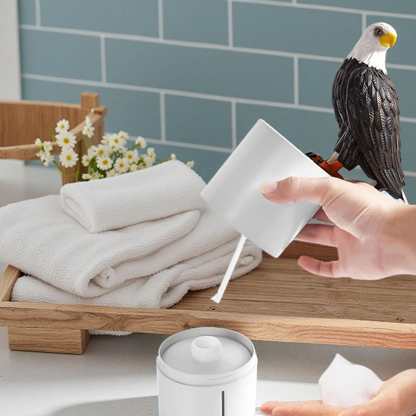 Sxhlseller Automatischer Schaumseifenspender, Eagle-Seifenspender, Berührungsloser, Niedlicher Schaum-Handseifenspender für Badezimmer, Küche, Schulkinder, Arbeitsplatte, Wiederaufladbar
