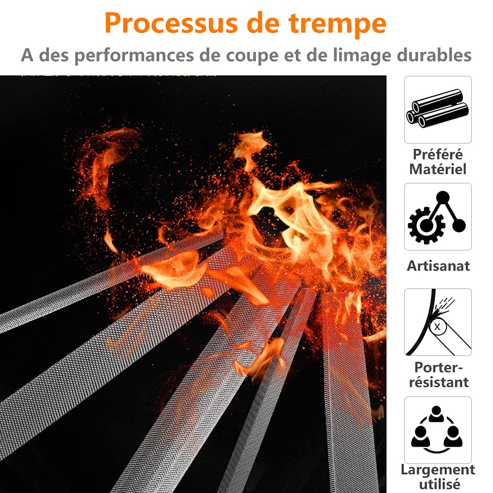 10 pcs Limes Et Râpes Jeu De Limes Polyvalentes En Acier à Haute,Teneur En CarbonerâPe à Bois Set Pour Menuiserie/Sculpture/Travaux Manuels/Travail Du Bois/Atelier