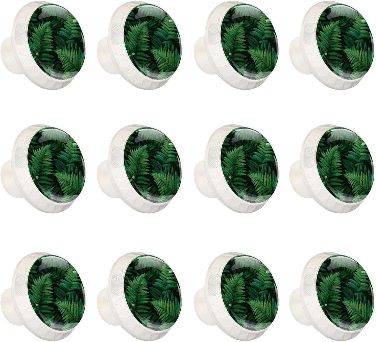 Eucalyptus Selection Greenery Print (1) Farmhouse Style Cabinet Knobs, Rustic Decorative Drawer Pulls for Kitchen Bathroom Cabinets Dresser and Furniture