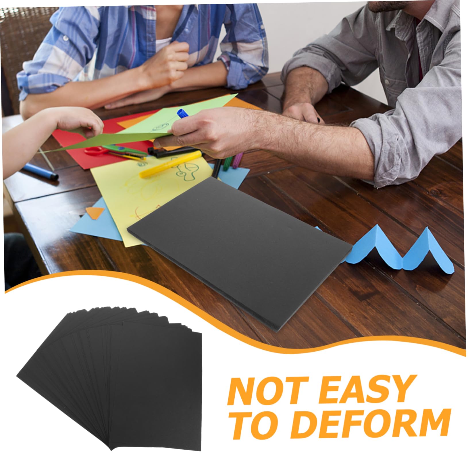 Feuilles Cartonné Noir A4 Surface Lisse et Résistante Lot de 50 pour Dessin, Peinture et Activités Artistiques