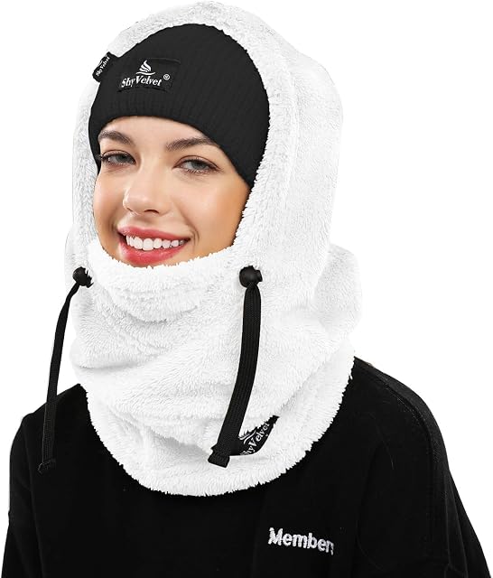 Shy Velvet Thermal Balaclava Unisex Wind-Resistant Ski Mask Fleece Cycling Motorcycle Balaclava Men Face Coverings Women Cold Weather Face Mask Female