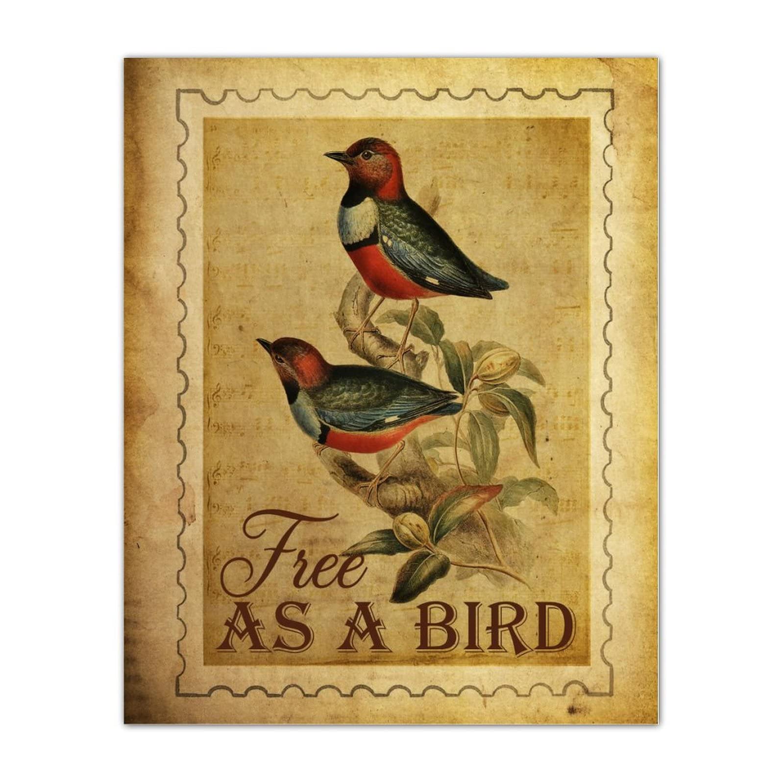 Panneau bois rustique Free As A Bird de 40x50 cm, une idée cadeau de fiançailles unique