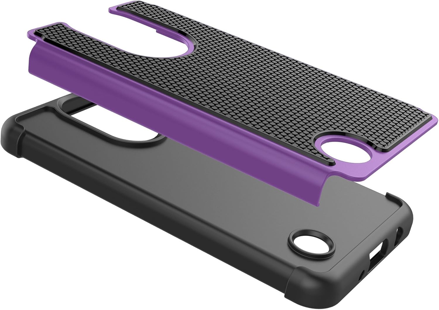 Tekcoo Case Compatible with LG Phoenix 3/LG Fortune/LG LV1/Risio 2/K4 2017, [Tmajor] Shock Absorbing Rubber Silicone Plastic Scratch Resistant Defender Bumper Sturdy Cute Hard Cases Cover [Purple]