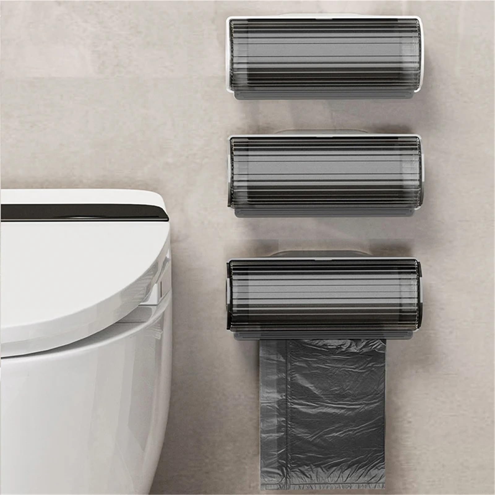 Dispensador De Bolsas De Basura Caja de almacenamiento de bolsas de basura montada en la pared, dispensador de contenedores de bolsas de basura de plástico for cocina y baño, soporte for bolsas de bas