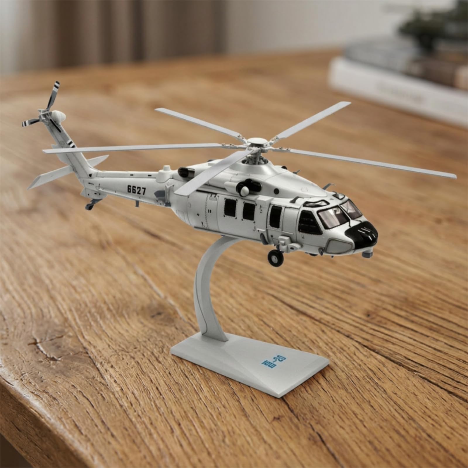 Modellino di Elicottero Militare Elicottero con Piedistallo Statico Modello in Metallo per Esposizione, Ufficio, 1 48, Versione Terrestre Z-20