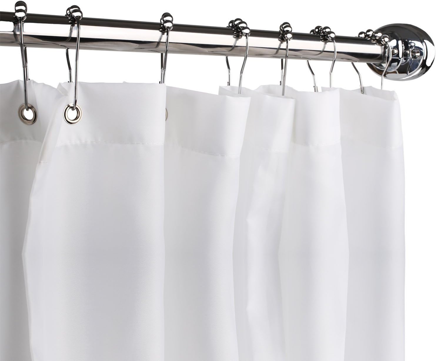 Fabric Shower Curtain Liner, 70 ร 70 inch, White