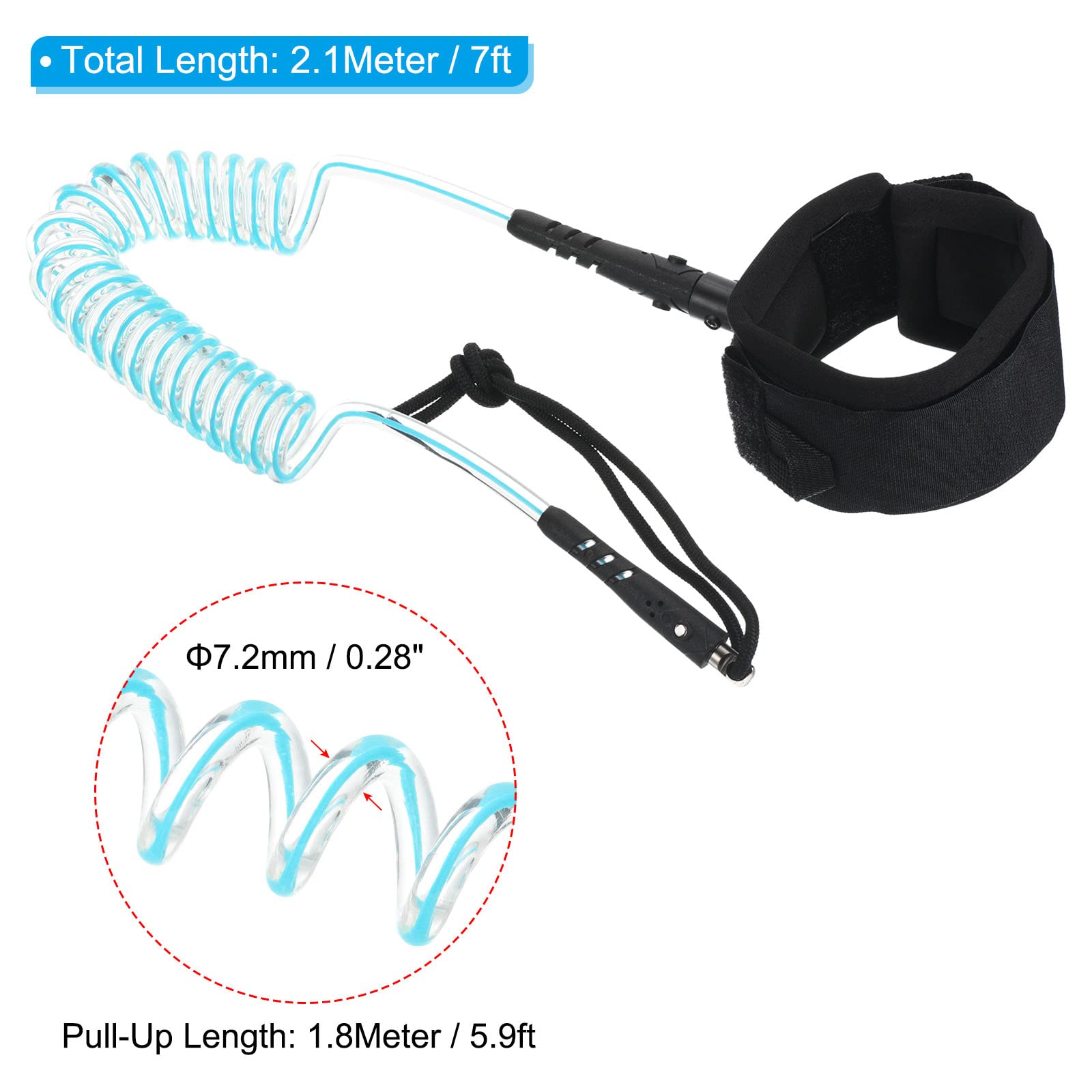 送料込み　サーフボード フィン付デッキ付き リーシュ付き ケース付キリフレックス Amazon | PATIKIL 2.1 M x 7.2 mm サーフボードリーシュ コイル